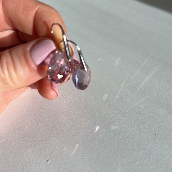 SWAROVSKI pink pendant earrings - Picture 7 of 9